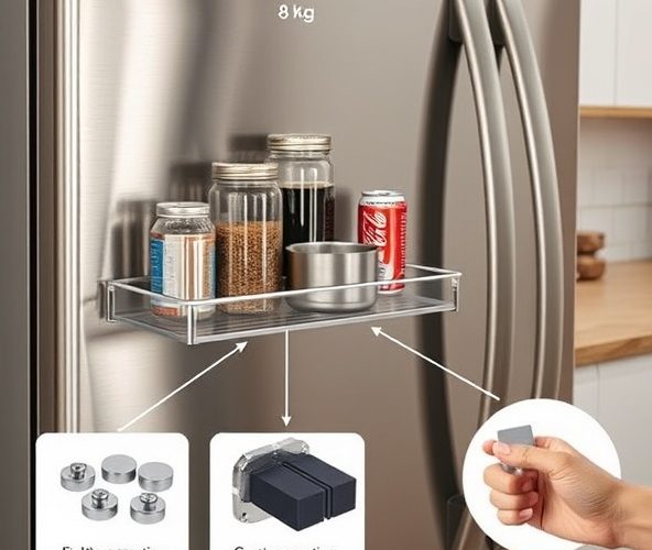 Jakie neodymy dobrać do półki magnetycznej 8 kg na lodówce?