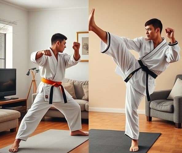 Karate czy taekwondo które łatwiej trenować w domu?